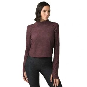 Prana Zandra Funnel Neck Crop Pullover with Thumbholes, Size Small